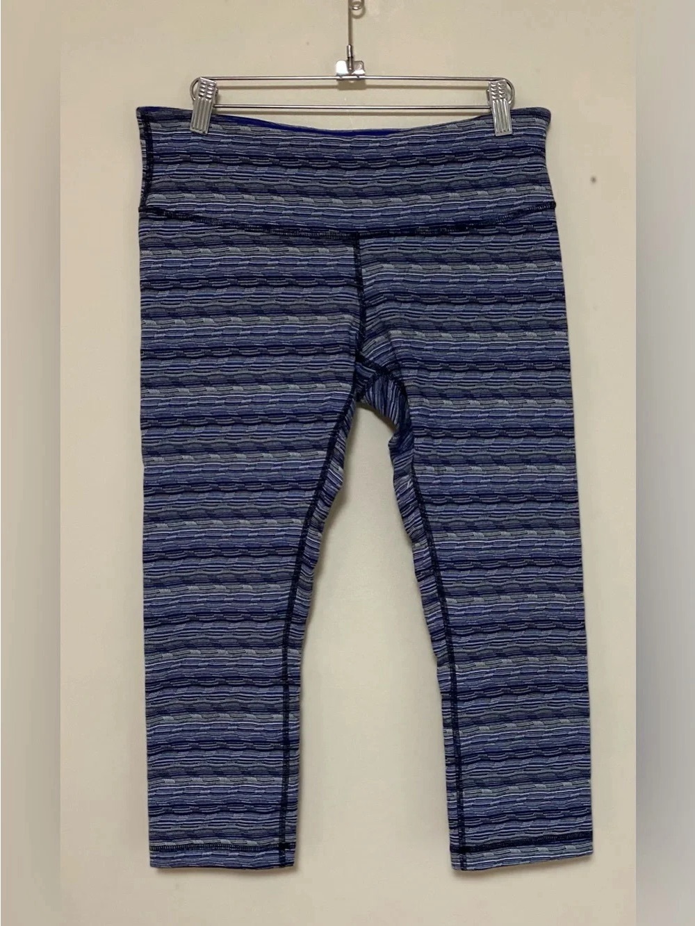 Kids Blue Striped Active Leggings - Picture 1 of 1